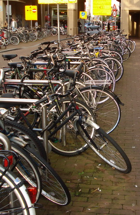 Bike Parking Everyone Rides Bikes in Holland!